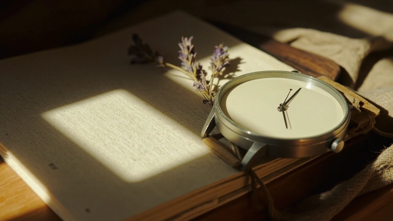 Orologio analogico che segna le 15:15, sfondo morbido